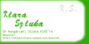 klara szluka business card